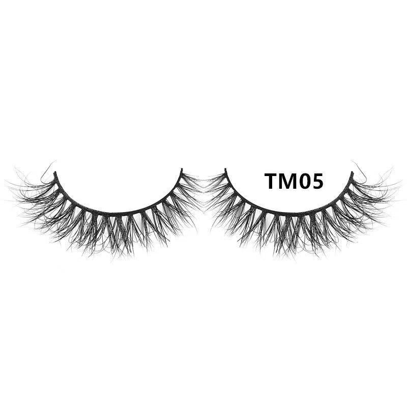 Natural faux mink eyelash strips wholesale fox cat eye lashes full strip lashes thin fake natural eyelashes