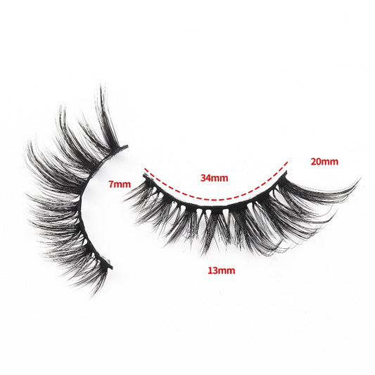 black band half false eyelashes 3d natural fluffy wispy faux mink strip lashes supplies